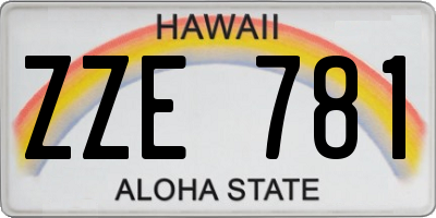 HI license plate ZZE781