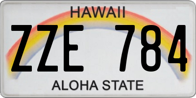 HI license plate ZZE784