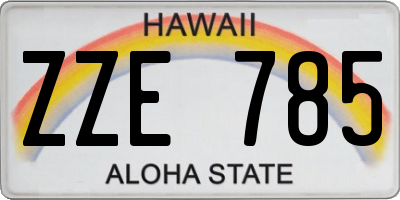 HI license plate ZZE785