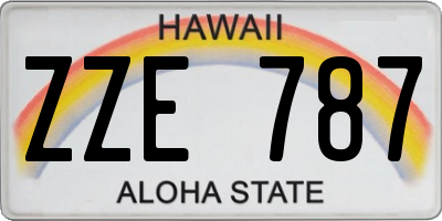 HI license plate ZZE787