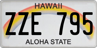 HI license plate ZZE795