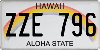 HI license plate ZZE796