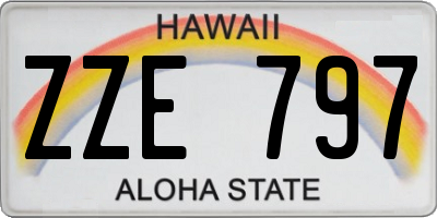 HI license plate ZZE797