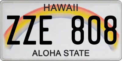 HI license plate ZZE808