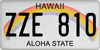 HI license plate ZZE810