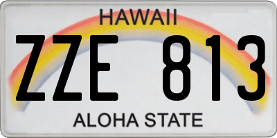 HI license plate ZZE813
