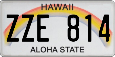 HI license plate ZZE814