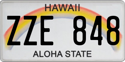 HI license plate ZZE848