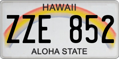 HI license plate ZZE852