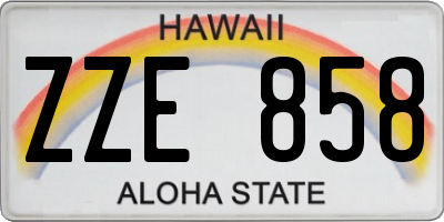 HI license plate ZZE858
