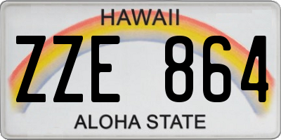 HI license plate ZZE864