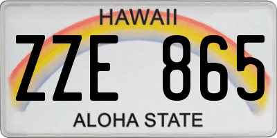 HI license plate ZZE865