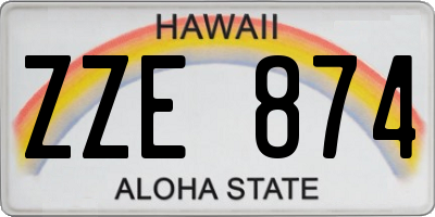 HI license plate ZZE874