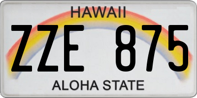 HI license plate ZZE875