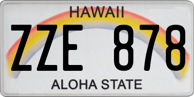 HI license plate ZZE878