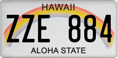 HI license plate ZZE884