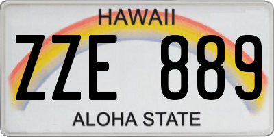 HI license plate ZZE889