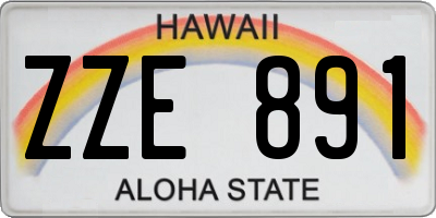 HI license plate ZZE891