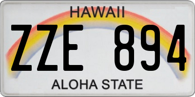 HI license plate ZZE894