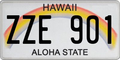 HI license plate ZZE901