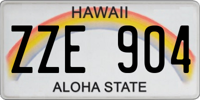 HI license plate ZZE904