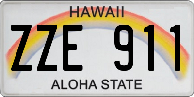 HI license plate ZZE911