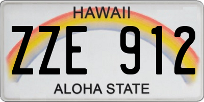 HI license plate ZZE912