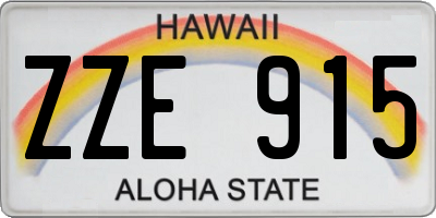 HI license plate ZZE915