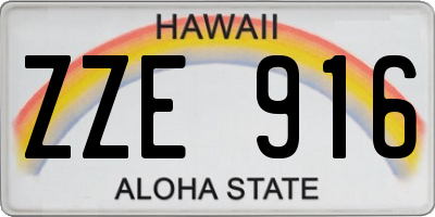 HI license plate ZZE916