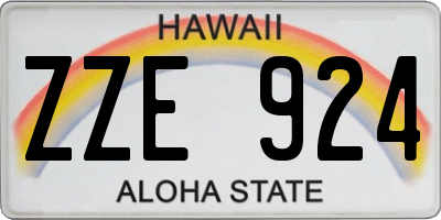 HI license plate ZZE924
