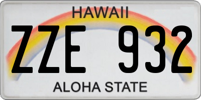 HI license plate ZZE932
