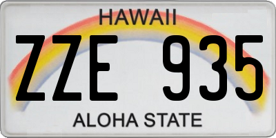 HI license plate ZZE935