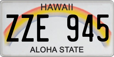 HI license plate ZZE945