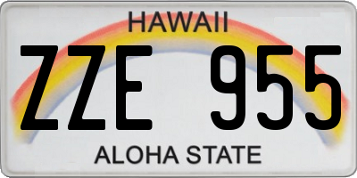 HI license plate ZZE955