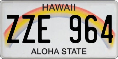 HI license plate ZZE964