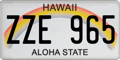 HI license plate ZZE965