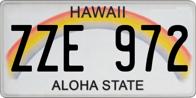 HI license plate ZZE972