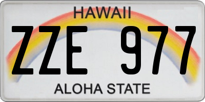 HI license plate ZZE977