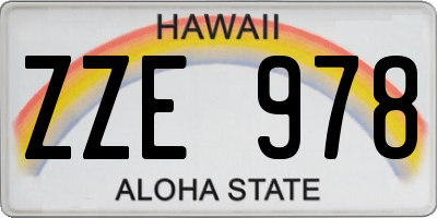 HI license plate ZZE978