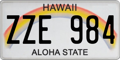 HI license plate ZZE984