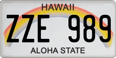 HI license plate ZZE989