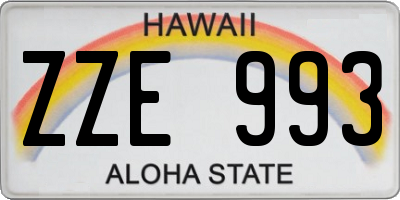 HI license plate ZZE993