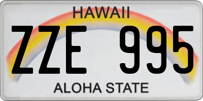 HI license plate ZZE995