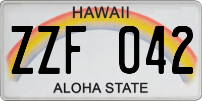 HI license plate ZZF042