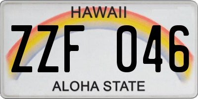 HI license plate ZZF046