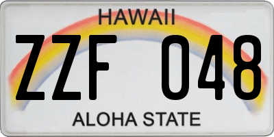 HI license plate ZZF048