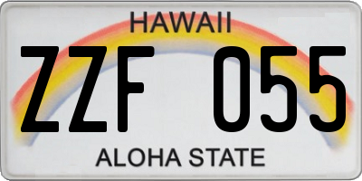 HI license plate ZZF055