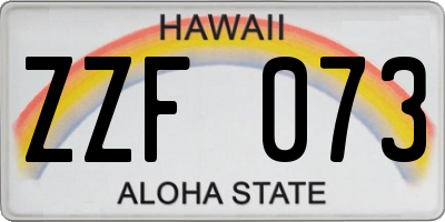 HI license plate ZZF073
