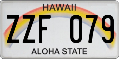 HI license plate ZZF079