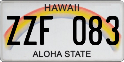 HI license plate ZZF083